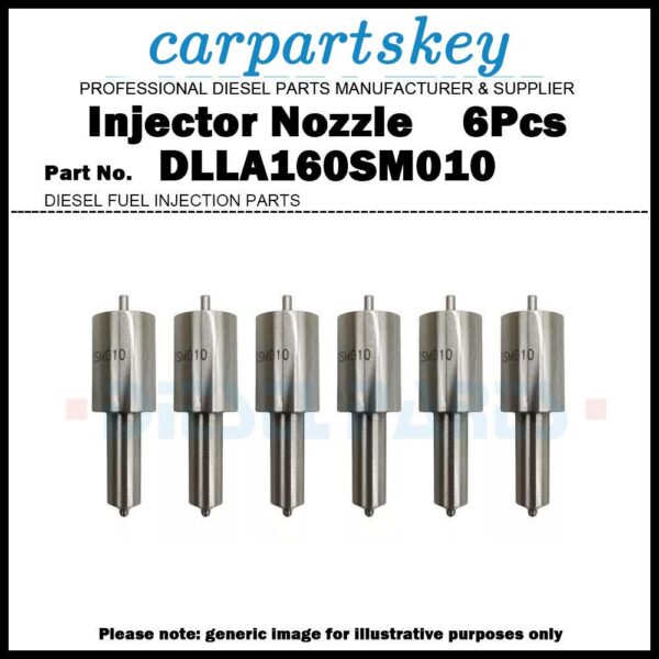 6x Fuel Injector Nozzle DLLA160SM010 for Mitsubishi Fuso Super Great 6D40 6D40T