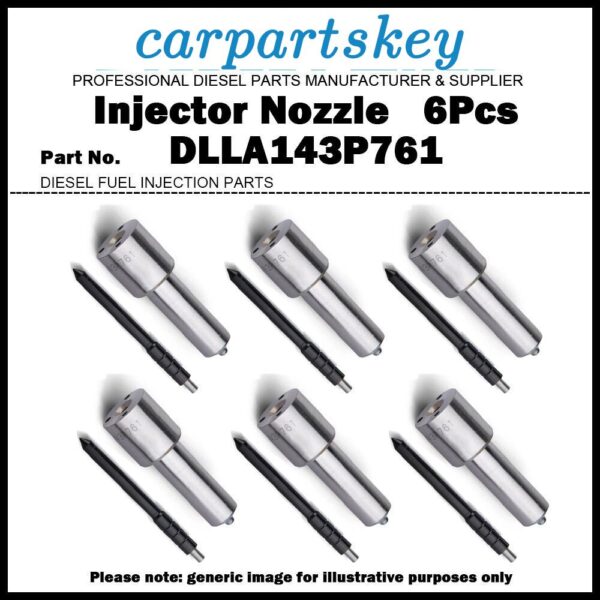 6x Fuel Injector Nozzle DLLA143P761 for Komatsu 6D140E 095000-0562 6218-11-3101