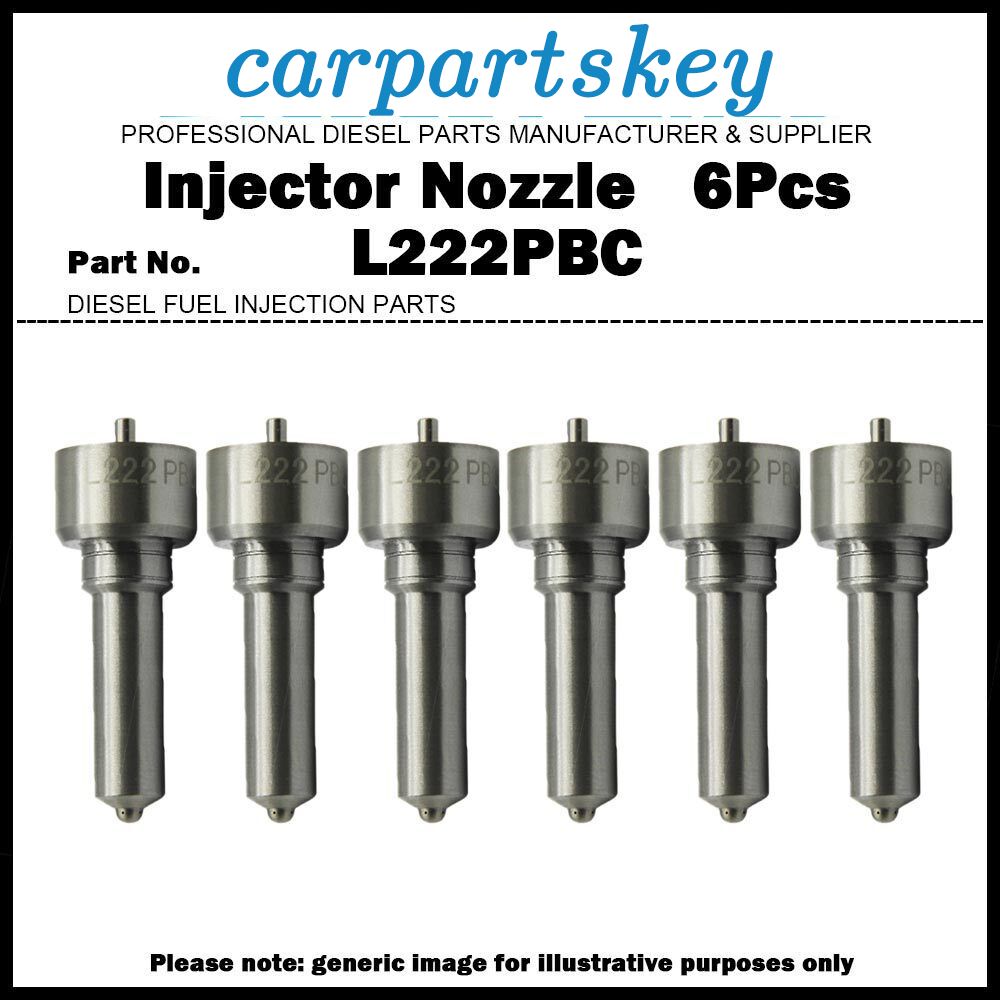 6x Fuel Injector Nozzle L222PBC for Volvo D12D BEBE4C02102 BEBE4C13001 21586284