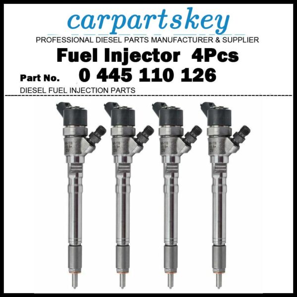 4x Fuel Injector 0445110126 for Kia Sportage Hyundai Santa Fe 2.0d 33800-27900