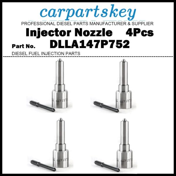 4Pcs Injector Nozzle DLLA147P752 for TOYOTA COROLLA 2.0 D-4D 1CD-FTV 23670-27020