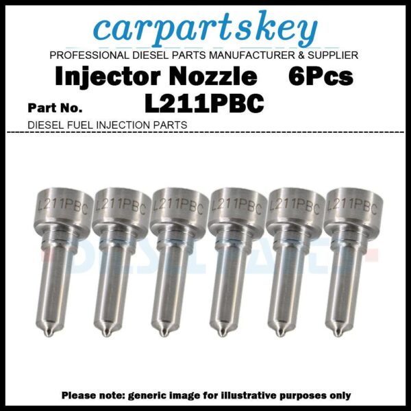6x Fuel Injector Nozzle L211PBC for Volvo FM370 10.8D 21644596 21028884 21582094