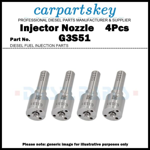 4Pcs Fuel Injector Nozzle G3S51 for Nissan Navara Frontier D40 2.5D 16600-5X30A