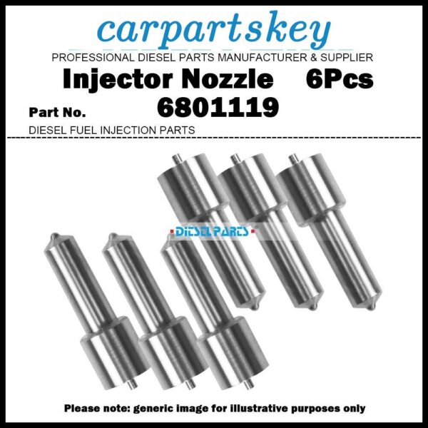 6Pcs Fuel Injector Nozzle Tips 6801119 for Cummins 6BTA 3919334 VALMET 1180