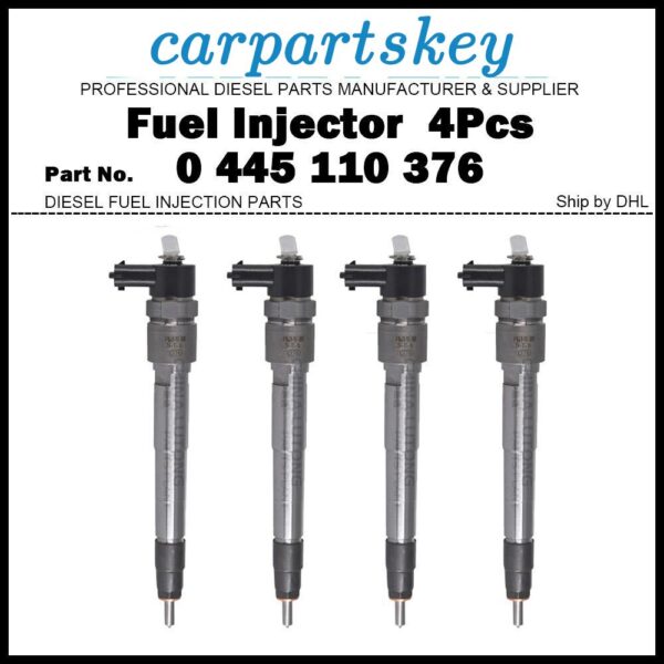 4x Fuel Injector 0445110376 5258744 5309291 Fit Ford F350 F4000 Cummins ISF 2.8