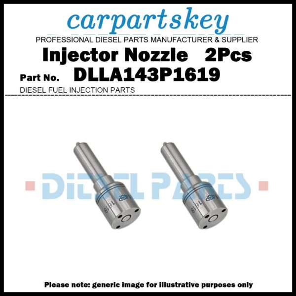 2Pcs Fuel Injector Nozzle DLLA143P1619 for VW 13-180 15-180 0445120089 2T2130201
