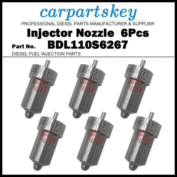 6x Fuel Injector Nozzle 5611735 BDL110S6267 for Massey Ferguson 133 135 765 865