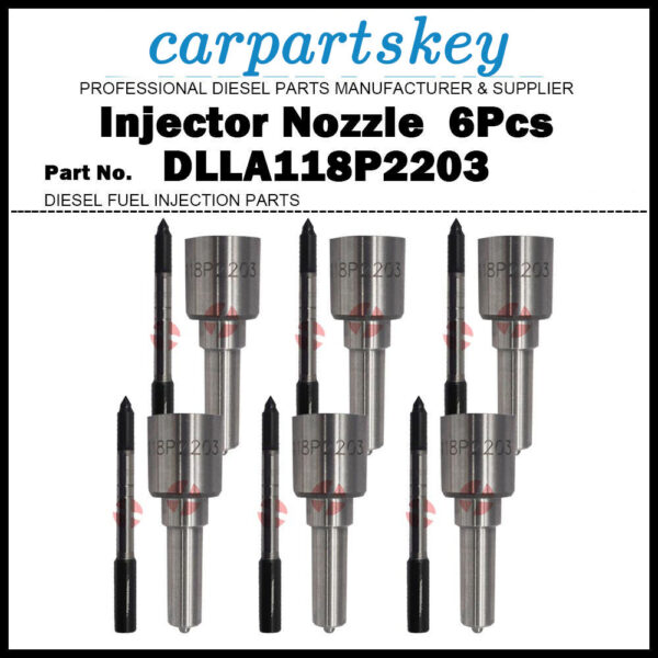 6x Injector Nozzle DLLA118P2203 for Komatsu QSL9 PC300-8 0445120236 6745-12-3100