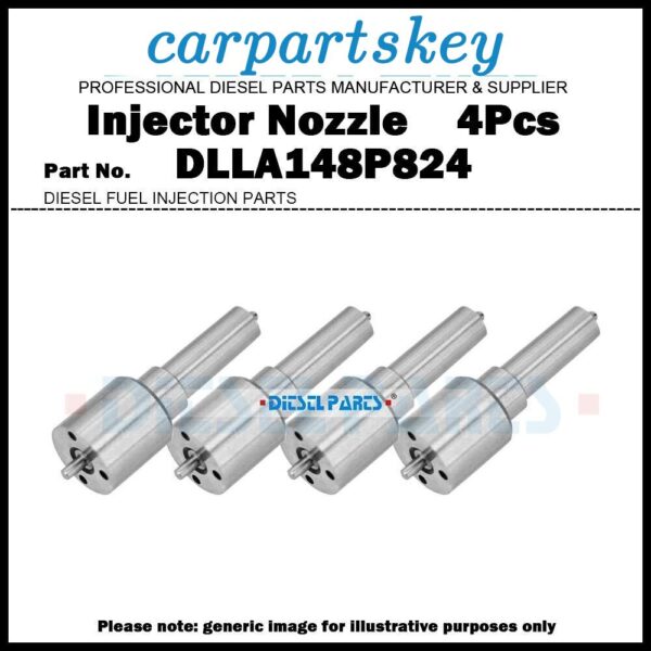 4Pcs Fuel Injector Nozzle DLLA148P824 for NISSAN ALMERA PRIMERA 2.2d 16600-BN800