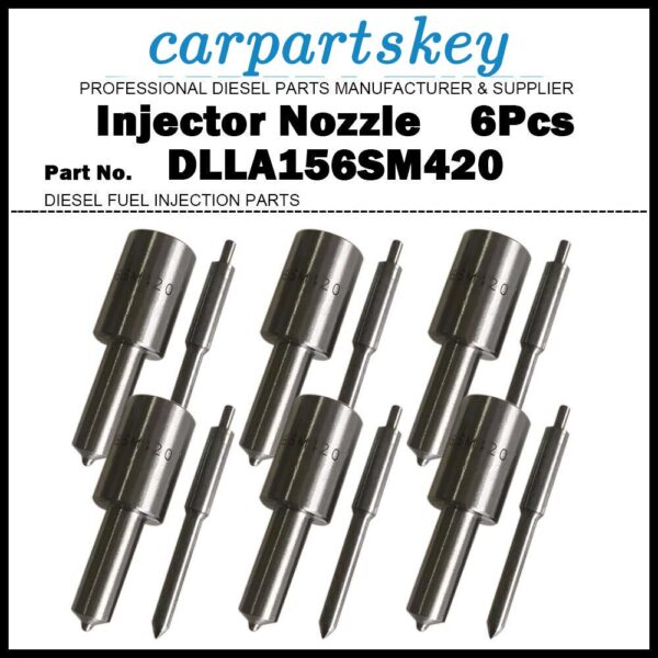 6Pcs Fuel Injector Nozzle DLLA156SM420 for Doosan SOLAR 225LC-V 230LC-V 255LC-V