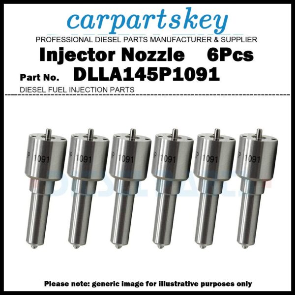 6x Fuel Injector Nozzle DLLA145P1091 for HOWO A7 D12 / 095000-8910 VG1246080106