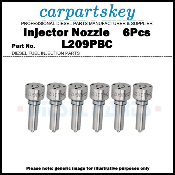 6x Fuel Injector Nozzle L209PBC for VOLVO EC360B/460B 20847327 22172535 20530081