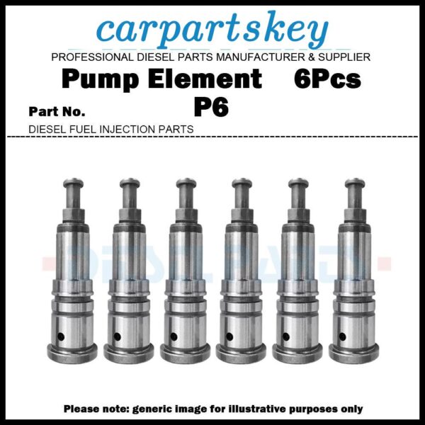 6x Pump Element Plunger and Barrel P6 134101-1820 for ISUZU E120/6RB1/6RA1