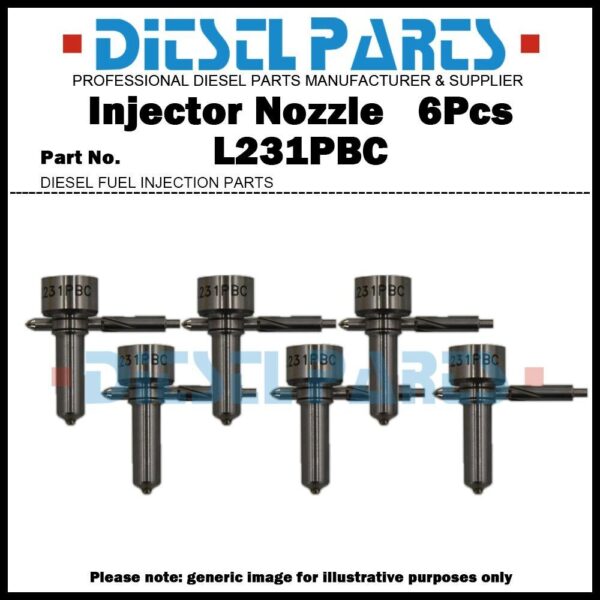 6x Fuel Injector Nozzle L231PBC for VOLVO PENTA D9 BEBE4C16001 21586296 3587147