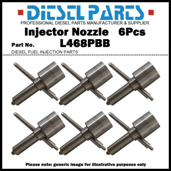 6x Diesel Fuel Injector Nozzle L468PBB HBX6987823 for HOWO A7 D12 VG1246080036