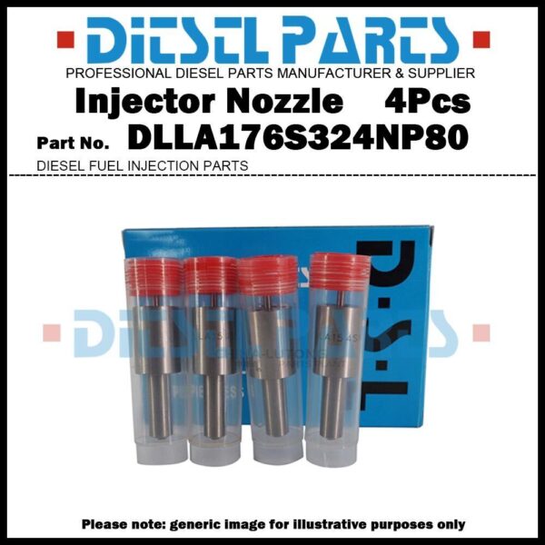 4Pcs Diesel Fuel Injector Nozzle DLLA176S324NP80 for Komatsu 4D105 6130-11-3501